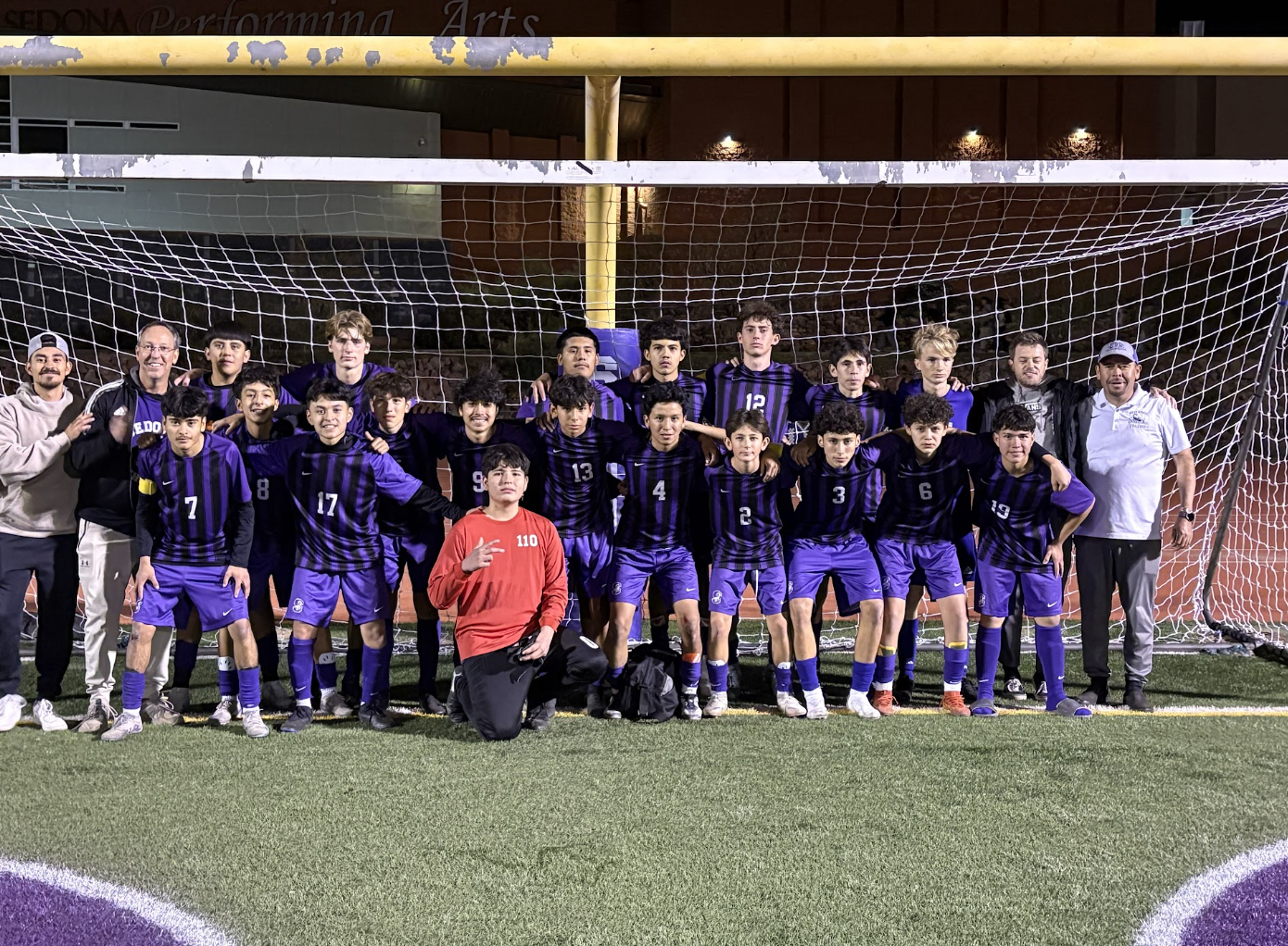 Sedona Soccer team in purple uniforms